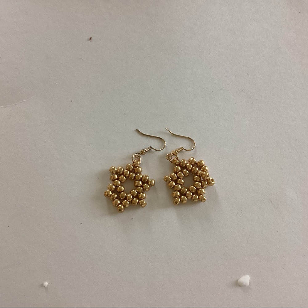 Gold Floral Cluster Earrings